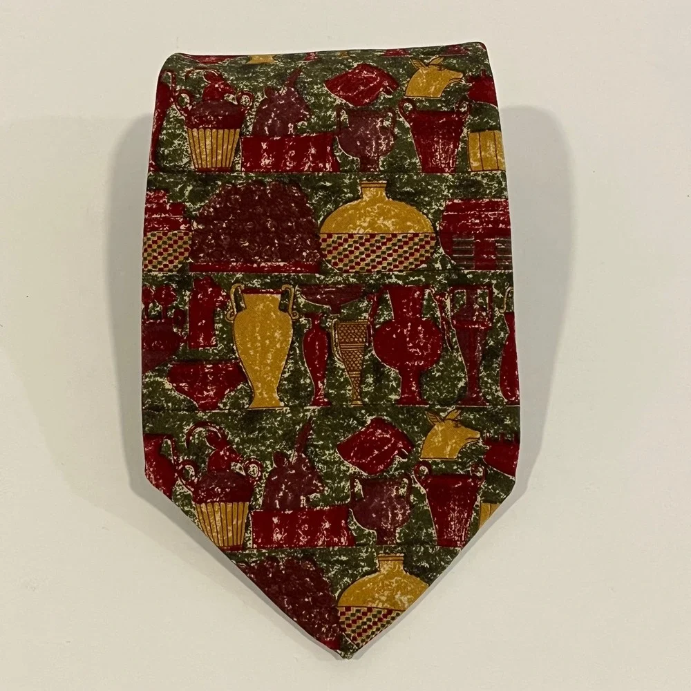 The Metropolitan Museum of Art Silk Tie Ancient Pottery Vessel Burgundy MMA